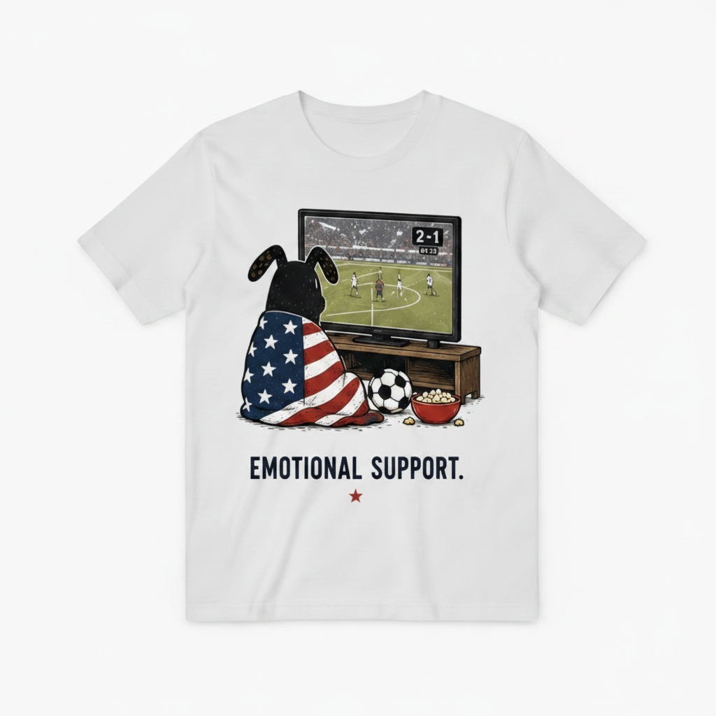 Emotional Support Funny Soccer Fan Graphic Tee