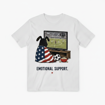 Emotional Support Funny Soccer Fan Graphic Tee