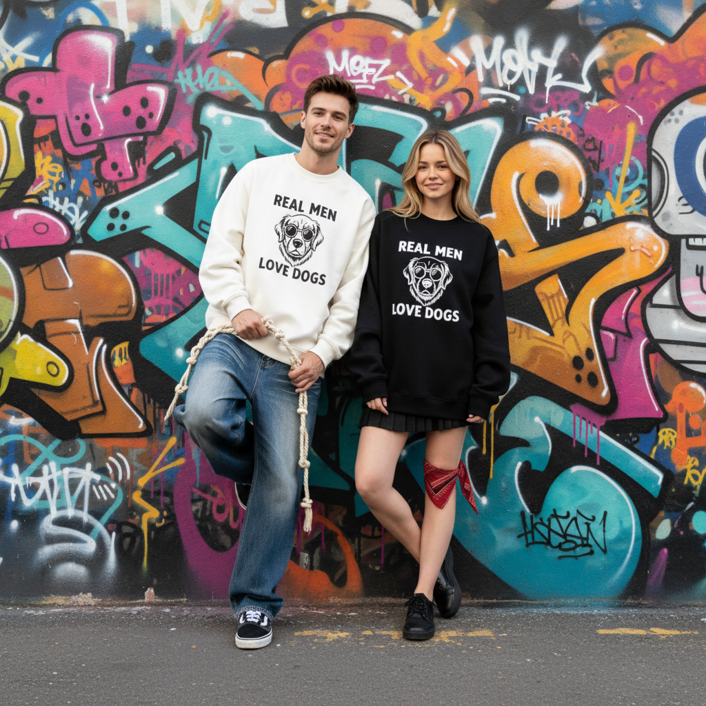 Real Men Love Dogs Graphic Crewneck C1096