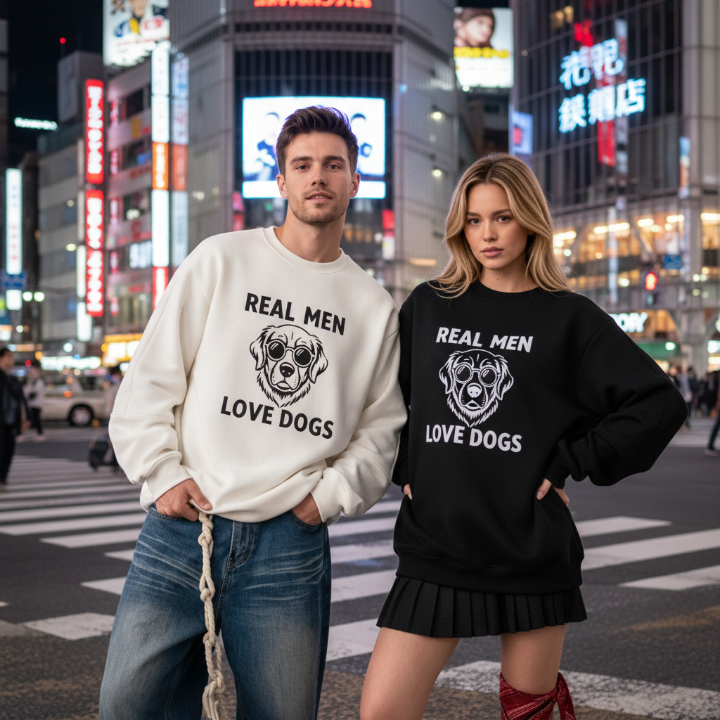 Real Men Love Dogs Graphic Crewneck C1096