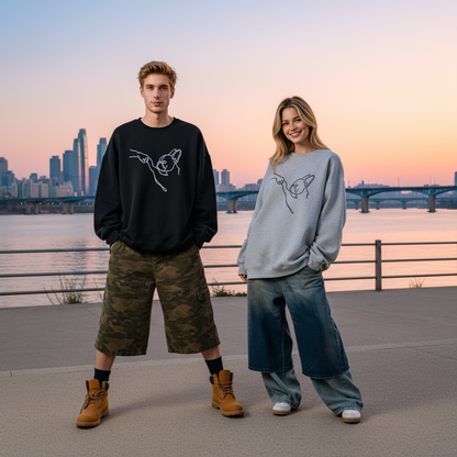 Frenchie One Line Art Touch Crewneck C1098