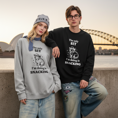 The Only Sit I'm Doing Is Snacking Crewneck C1097