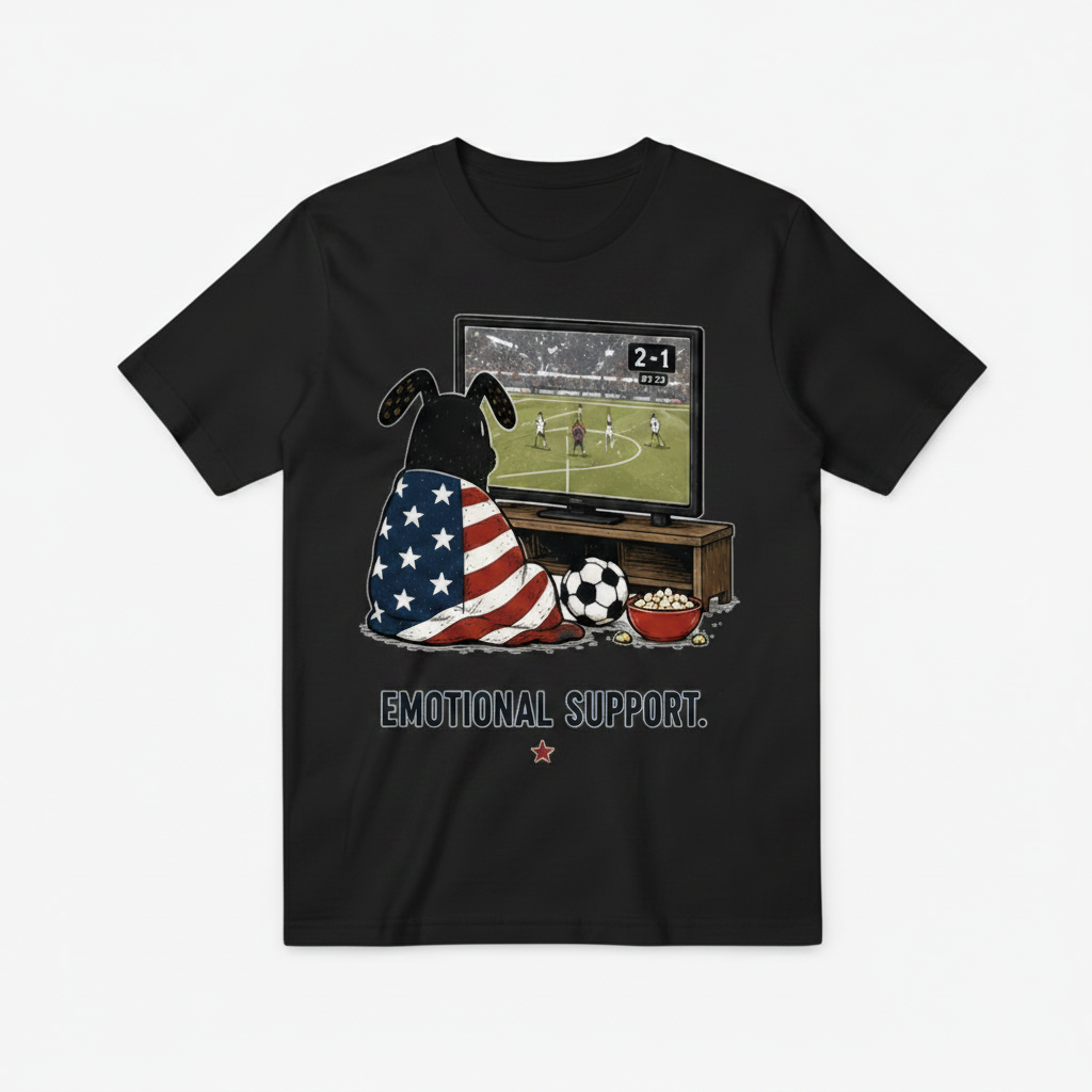 Emotional Support Funny Soccer Fan Graphic Tee