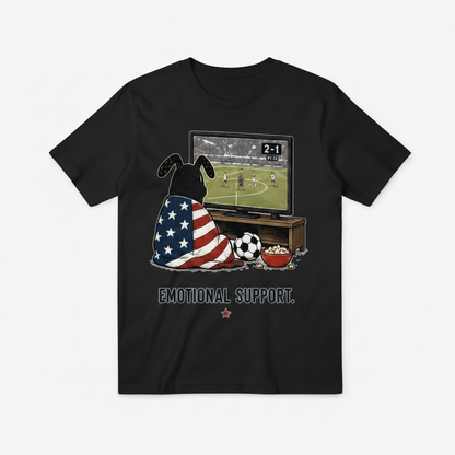 Emotional Support Funny Soccer Fan Graphic Tee