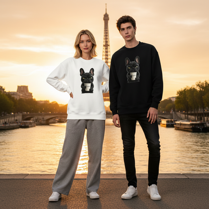 Nope Grumpy Frenchie Coffee Graphic Crewneck C1099