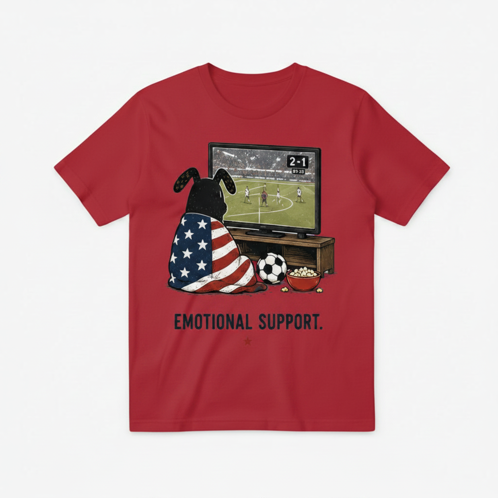 Emotional Support Funny Soccer Fan Graphic Tee
