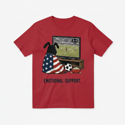 Emotional Support Funny Soccer Fan Graphic Tee