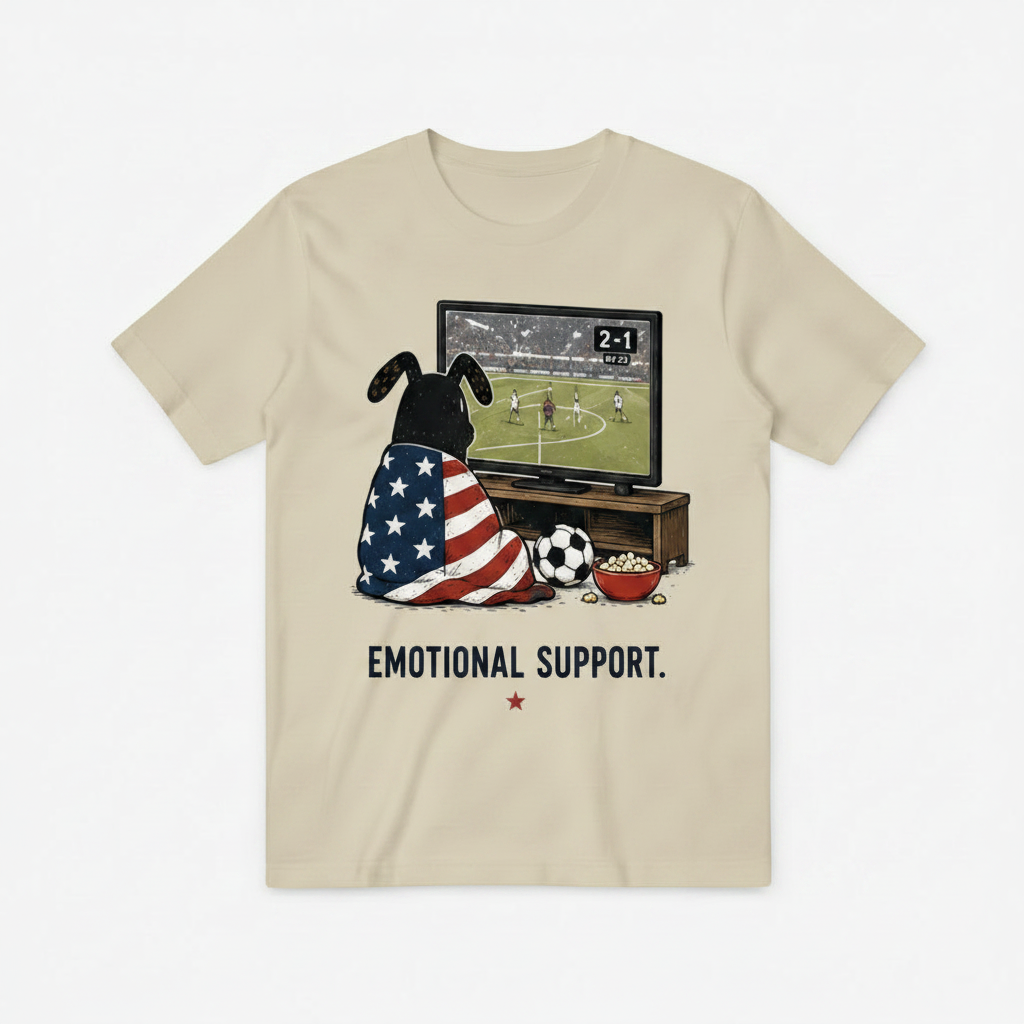 Emotional Support Funny Soccer Fan Graphic Tee