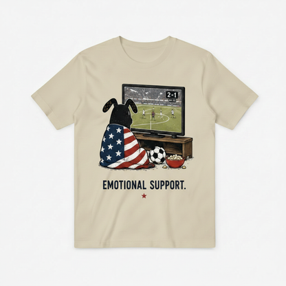 Emotional Support Funny Soccer Fan Graphic Tee