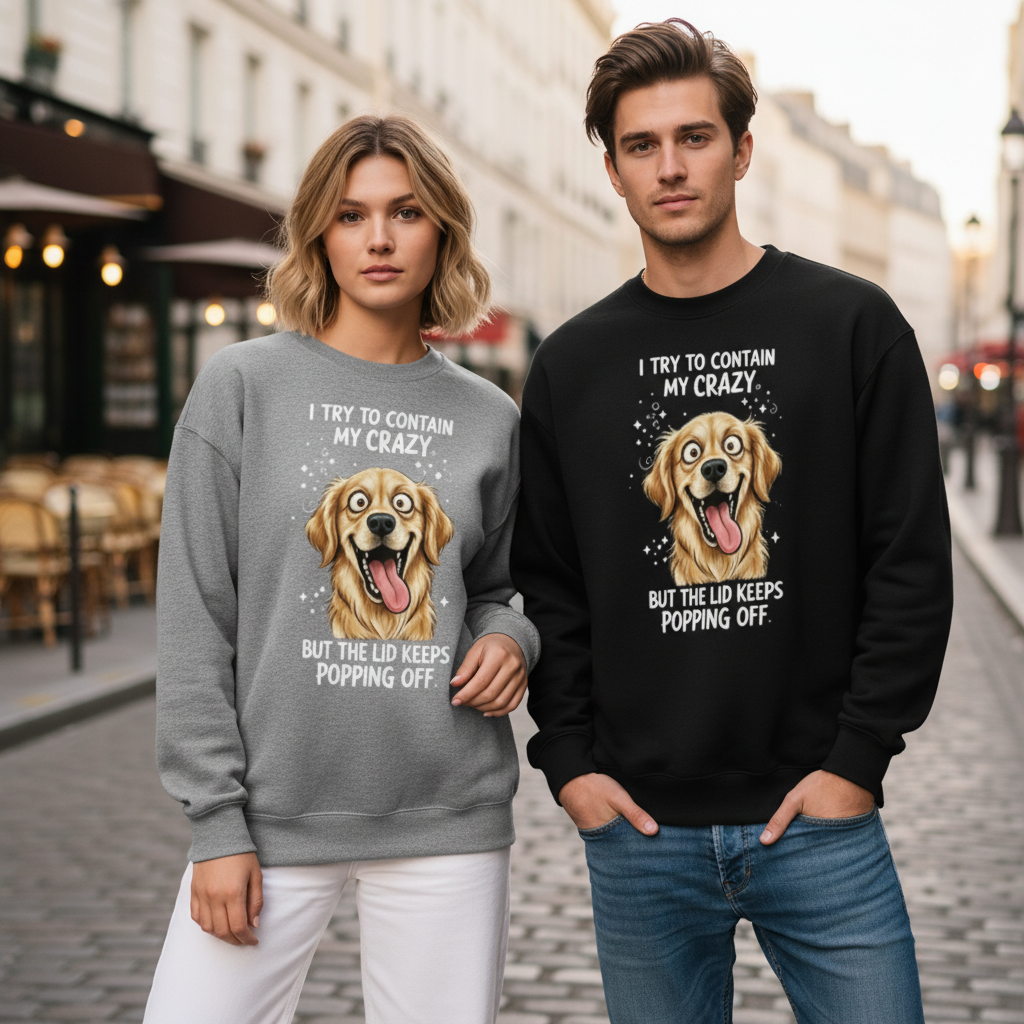 I Try Contain My Crazy Golden Crewneck C1106