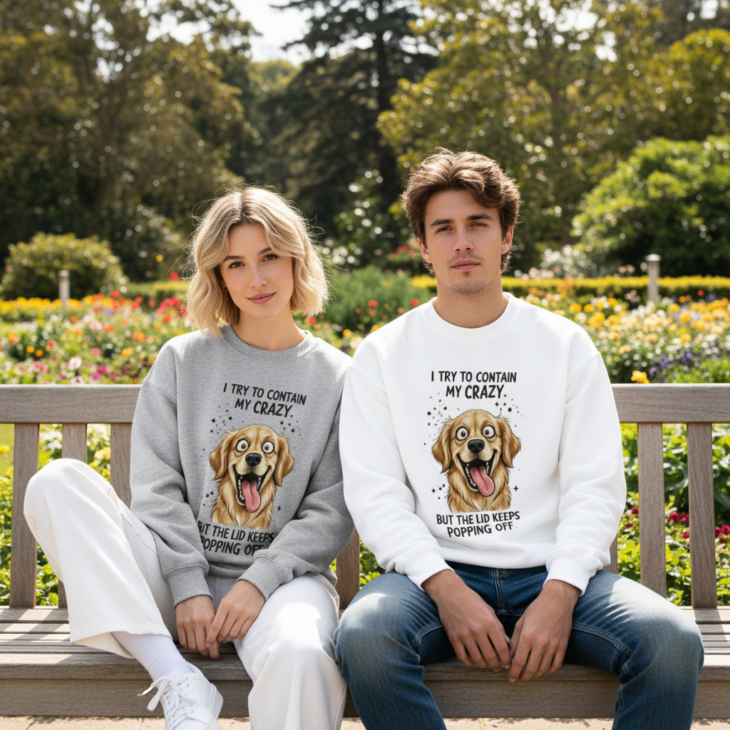 I Try Contain My Crazy Golden Crewneck C1106