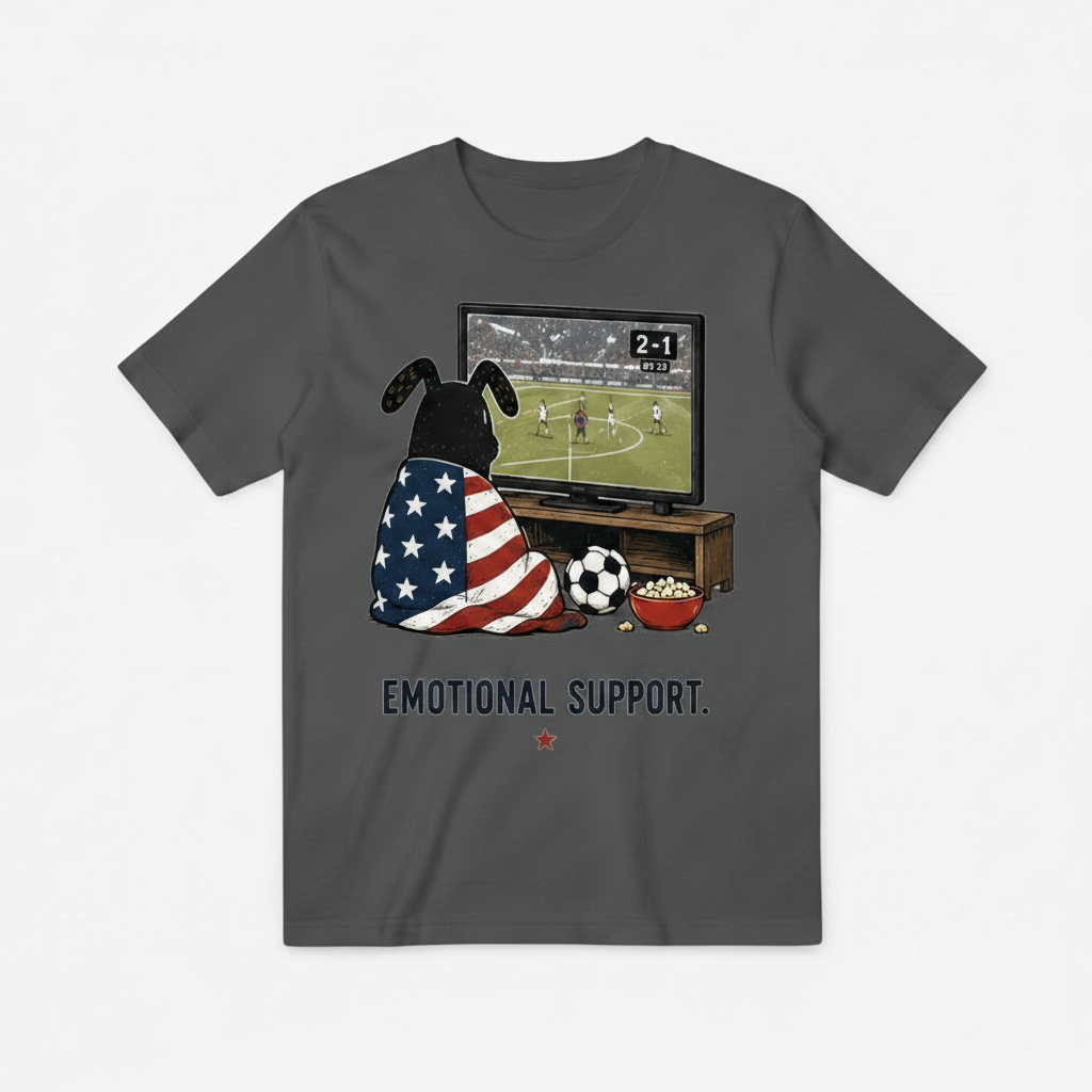 Emotional Support Funny Soccer Fan Graphic Tee