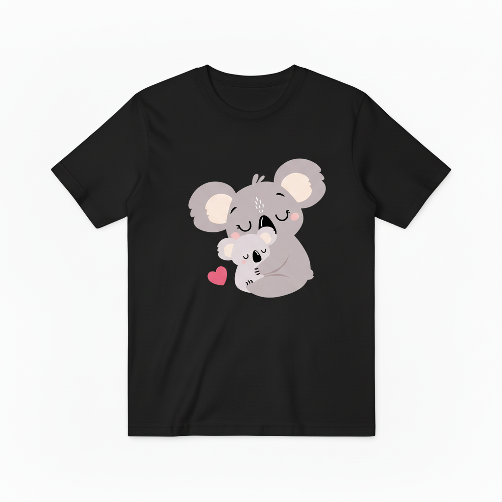 Sweet Koala Family T-Shirt with Heart Design T6000