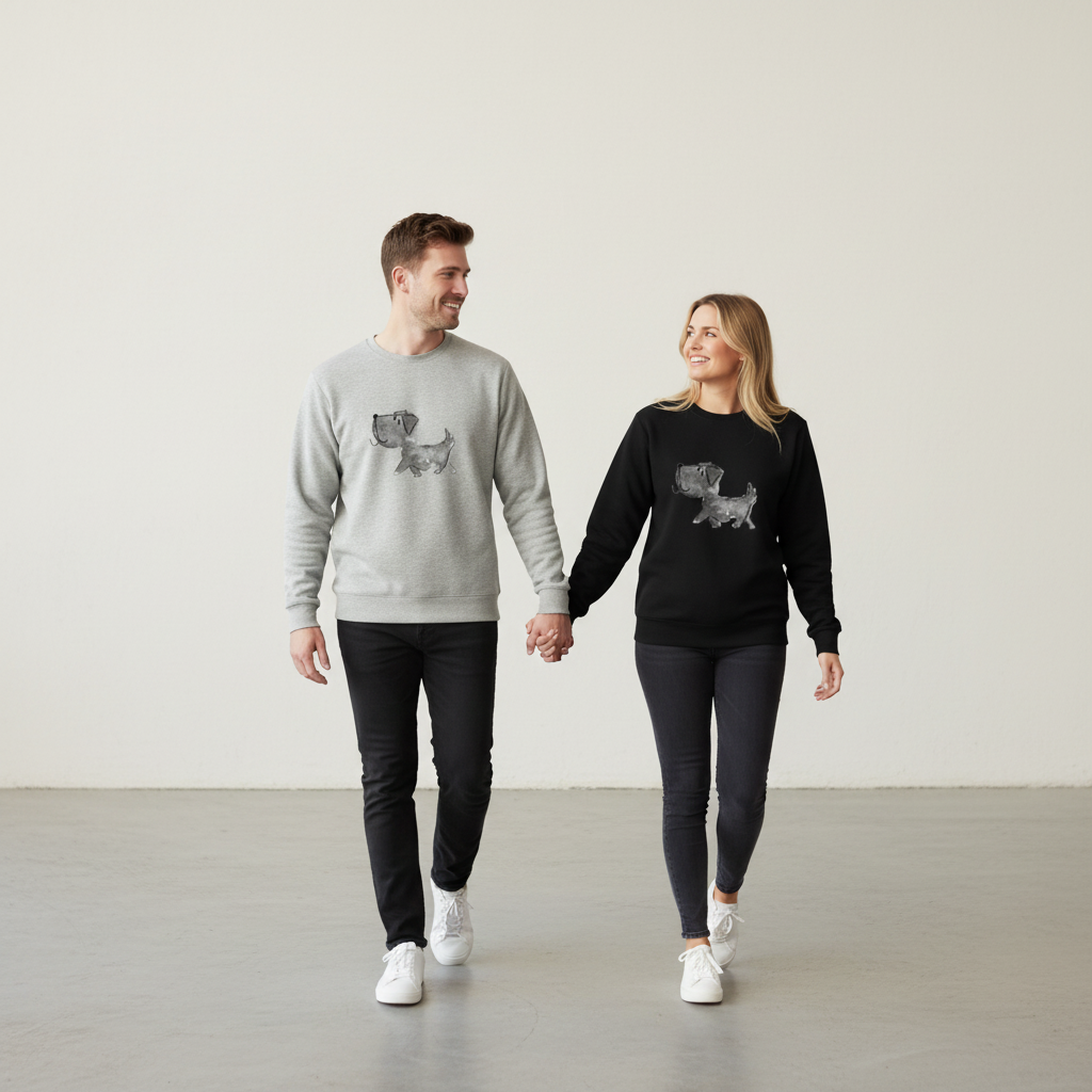 Dachshund Artistic Design Pet Lover Gift Crewneck C1009