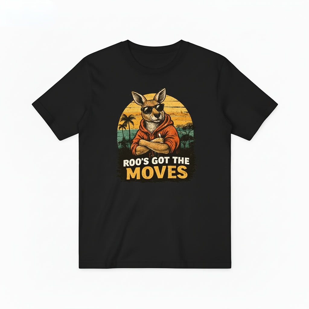 Funny Kangaroo Graphic Tee T-Shirt T4050