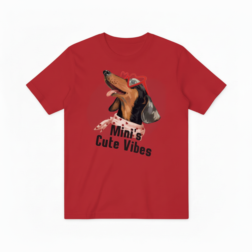 Cute Dachshund Dog Graphic Tee - Mini's Vibes T-Shirt T4053
