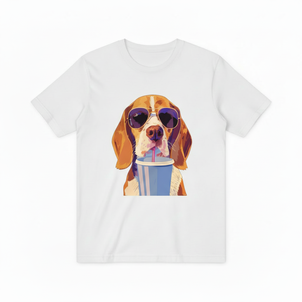 Cool Beagle Dog Sunglasses Graphic Tee - Funny Summer T-Shirt T4054
