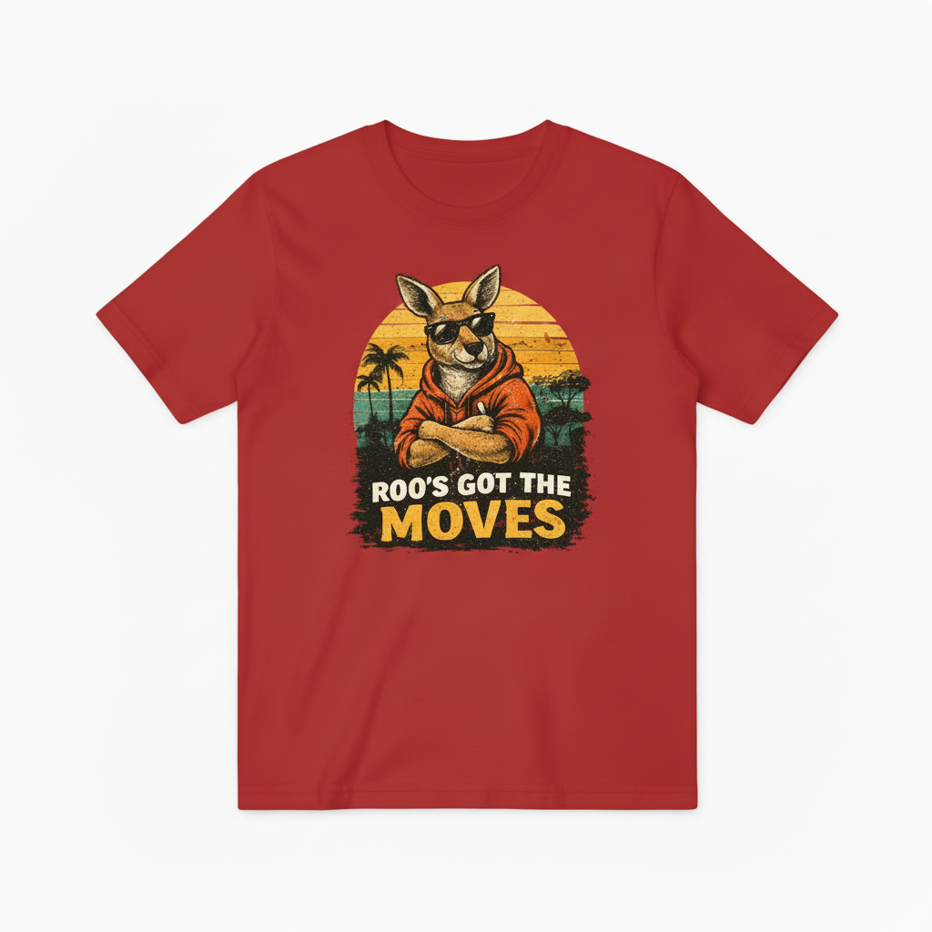 Funny Kangaroo Graphic Tee T-Shirt T4050