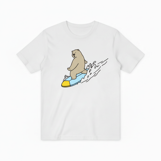 Cool Bear Surfer Graphic Tee Summer Vibes T-Shirt T6010
