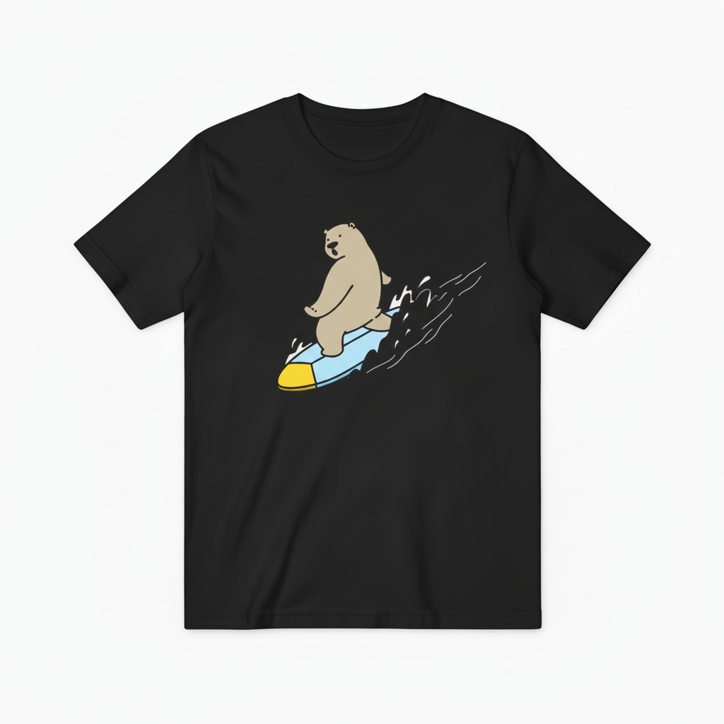 Cool Bear Surfer Graphic Tee Summer Vibes T-Shirt T6010