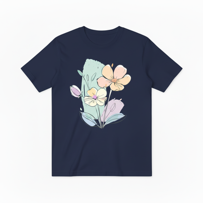 Watercolor Floral Line Art Minimalist Graphic T-ShirtT6014