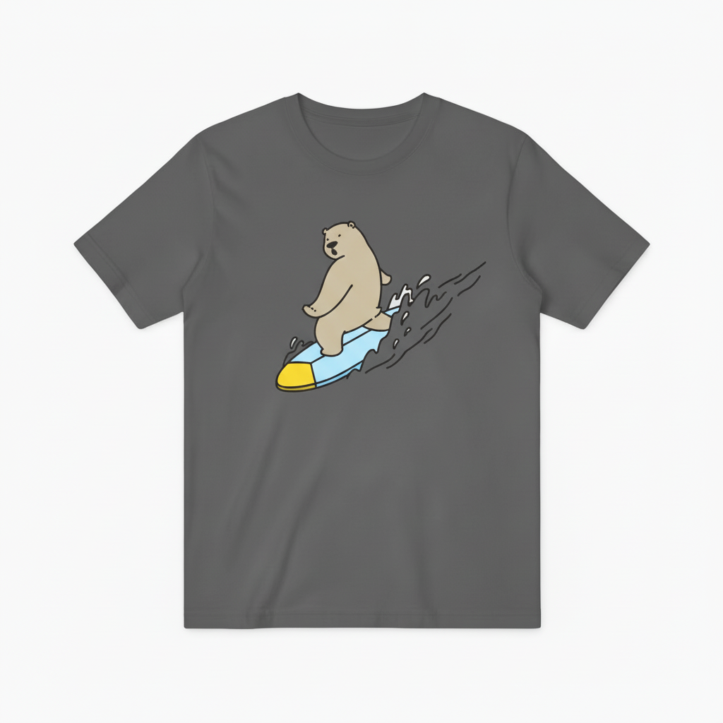 Cool Bear Surfer Graphic Tee Summer Vibes T-Shirt T6010