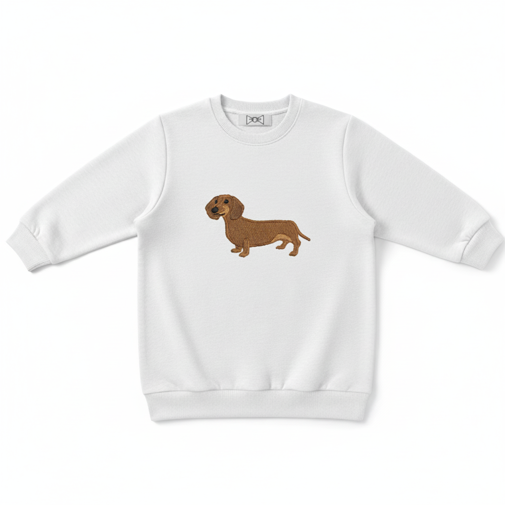 Dachshund Embroidered Crewneck Premium  C1002