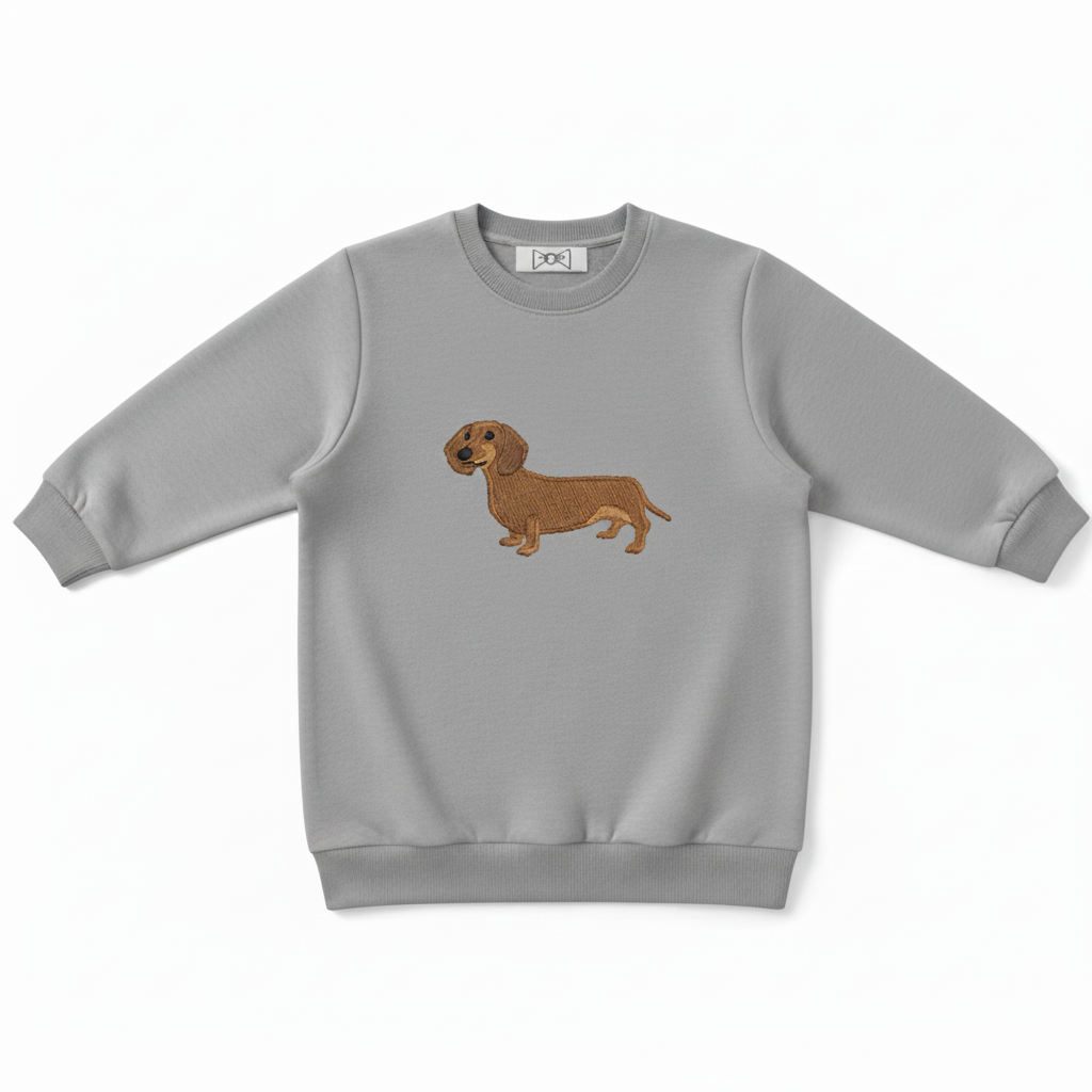 Dachshund Embroidered Crewneck Premium  C1002