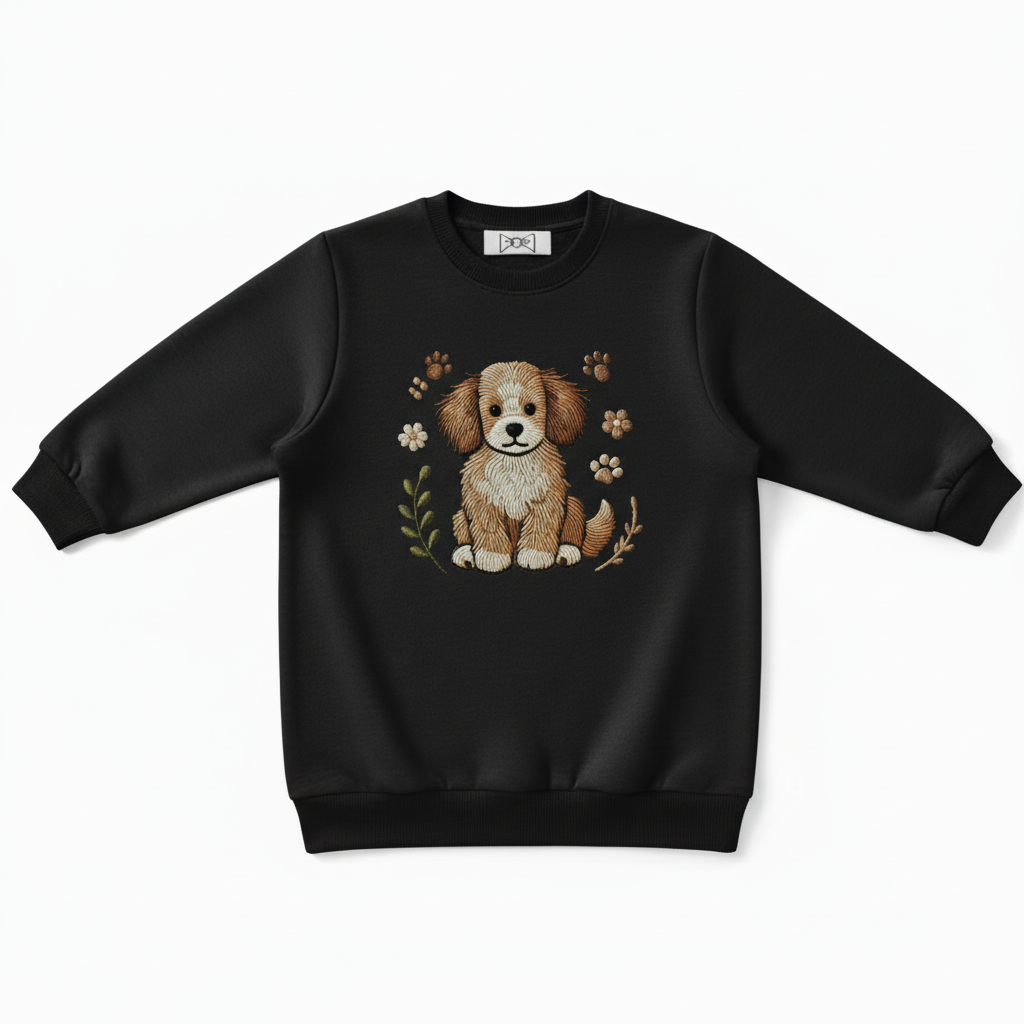 Cozy Puppy Embroidered Crewneck C1003
