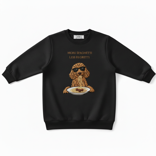 Funny Spaghetti Dog Embroidered Crewneck Premium  C1004