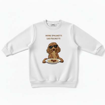 Funny Spaghetti Dog Embroidered Crewneck Premium  C1004