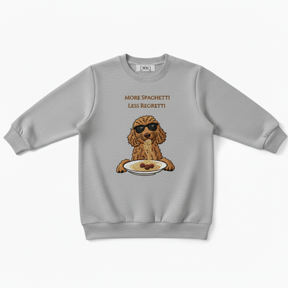 Funny Spaghetti Dog Embroidered Crewneck Premium  C1004