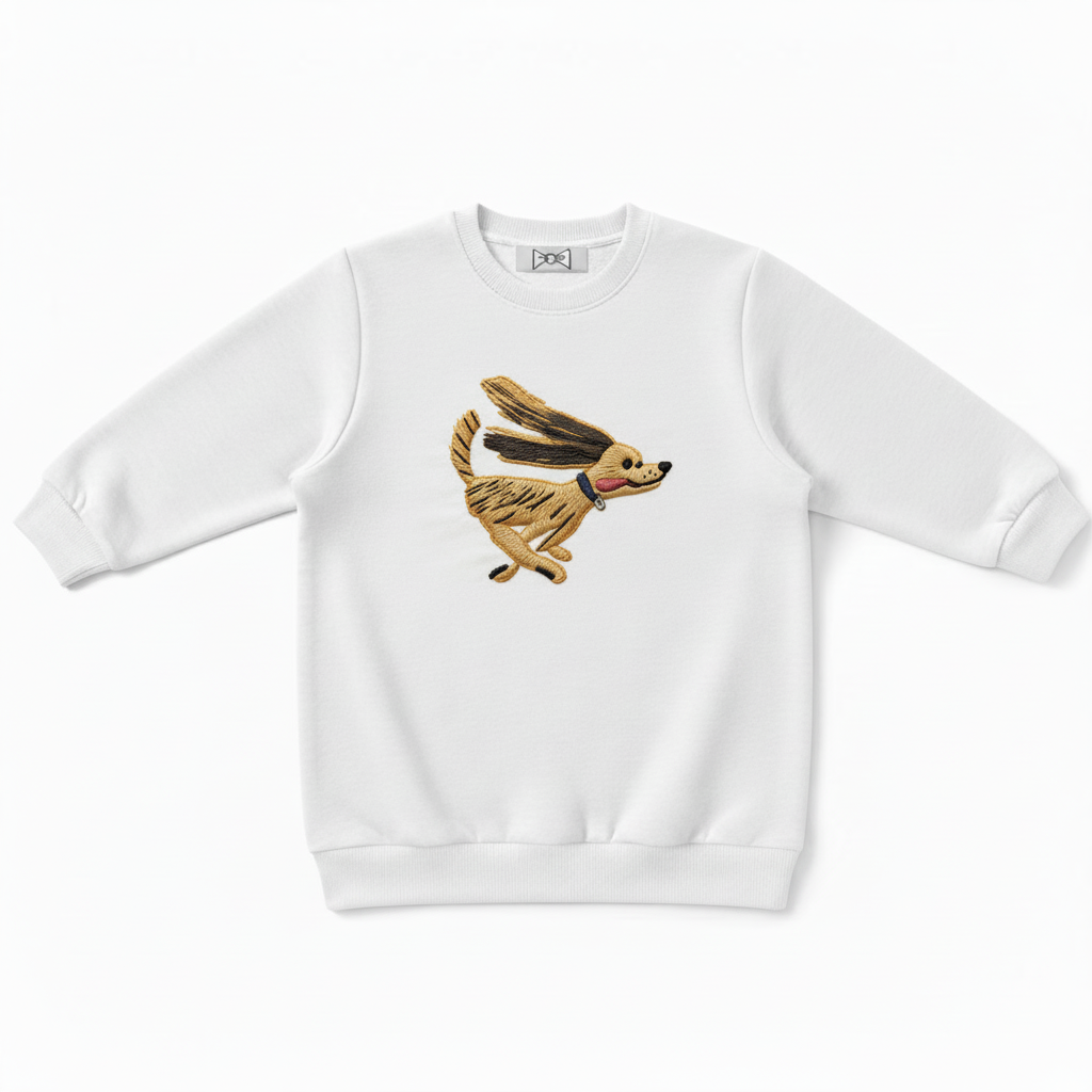 Fast Dog Embroidered Crewneck Premium C1005