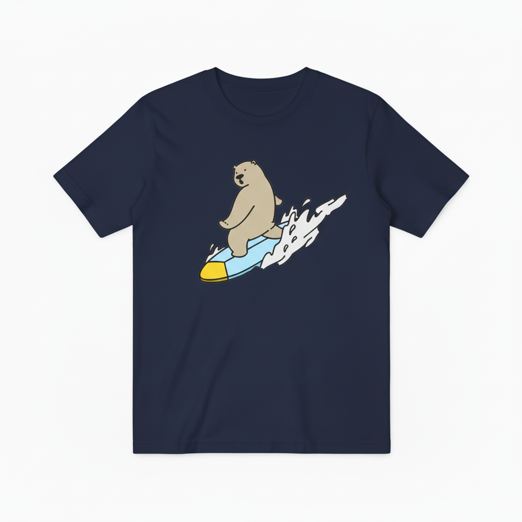 Cool Bear Surfer Graphic Tee Summer Vibes T-Shirt T6010
