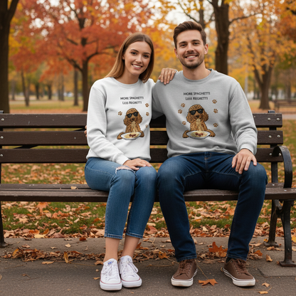 Funny Spaghetti Dog Embroidered Crewneck Premium  C1004