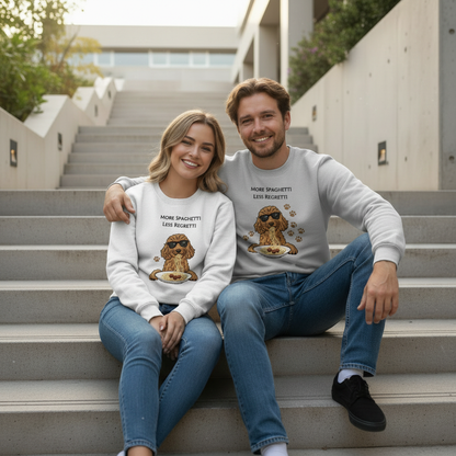 Funny Spaghetti Dog Embroidered Crewneck Premium  C1004