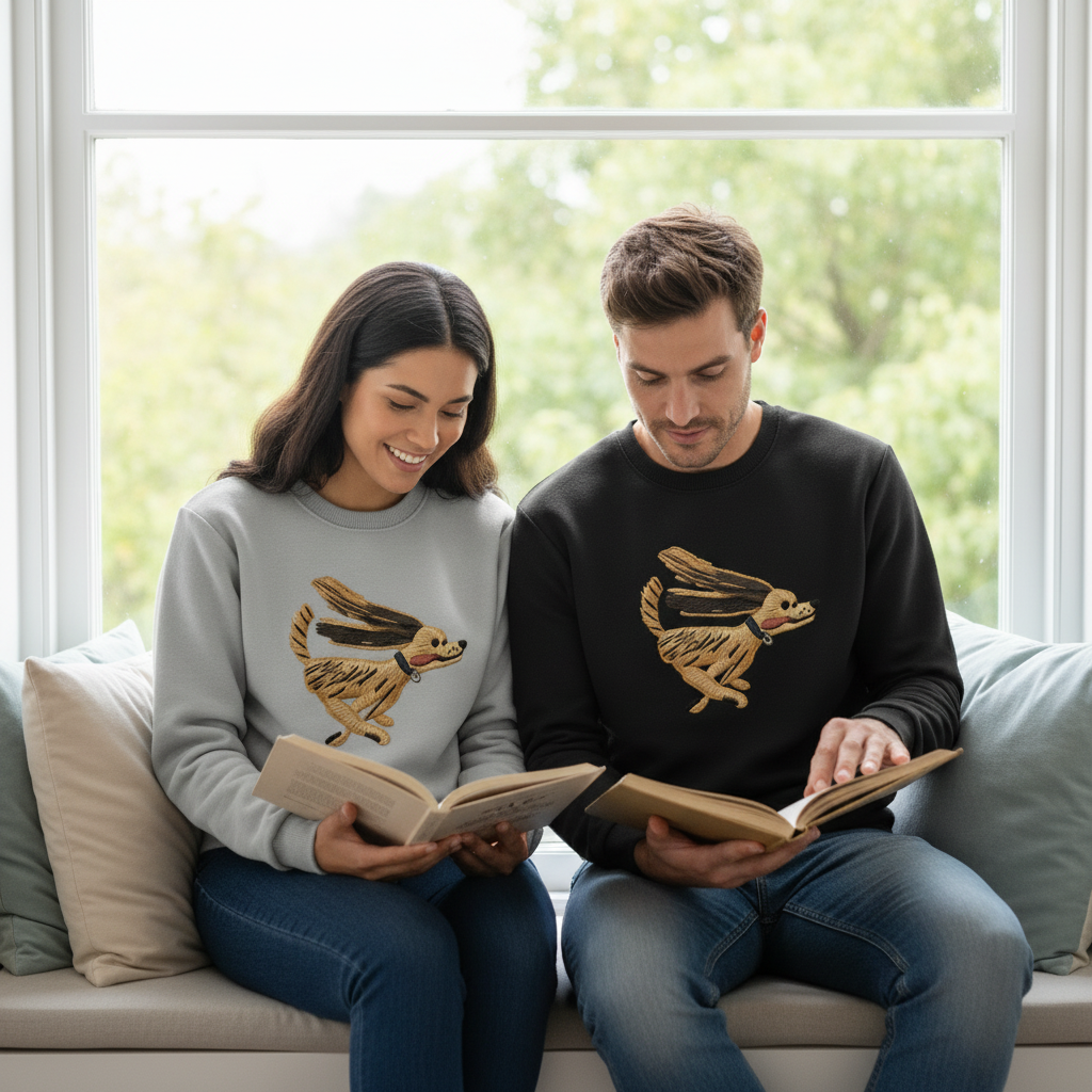 Fast Dog Embroidered Crewneck Premium C1005