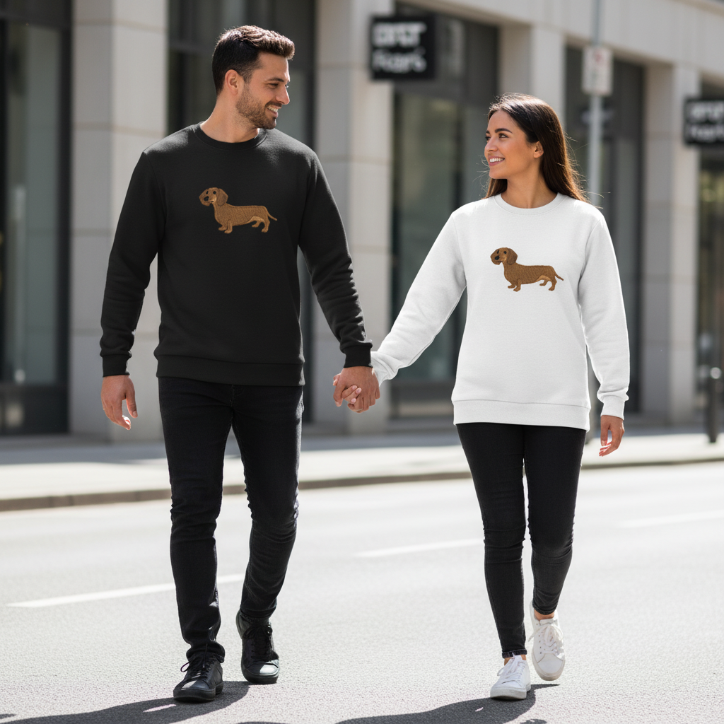 Dachshund Embroidered Crewneck Premium  C1002