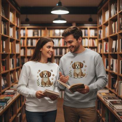 Cozy Puppy Embroidered Crewneck C1003