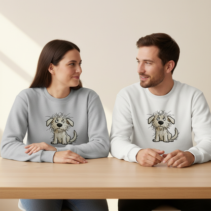 Scruffy Puppy Embroidered Dog Lover Crewneck C1007
