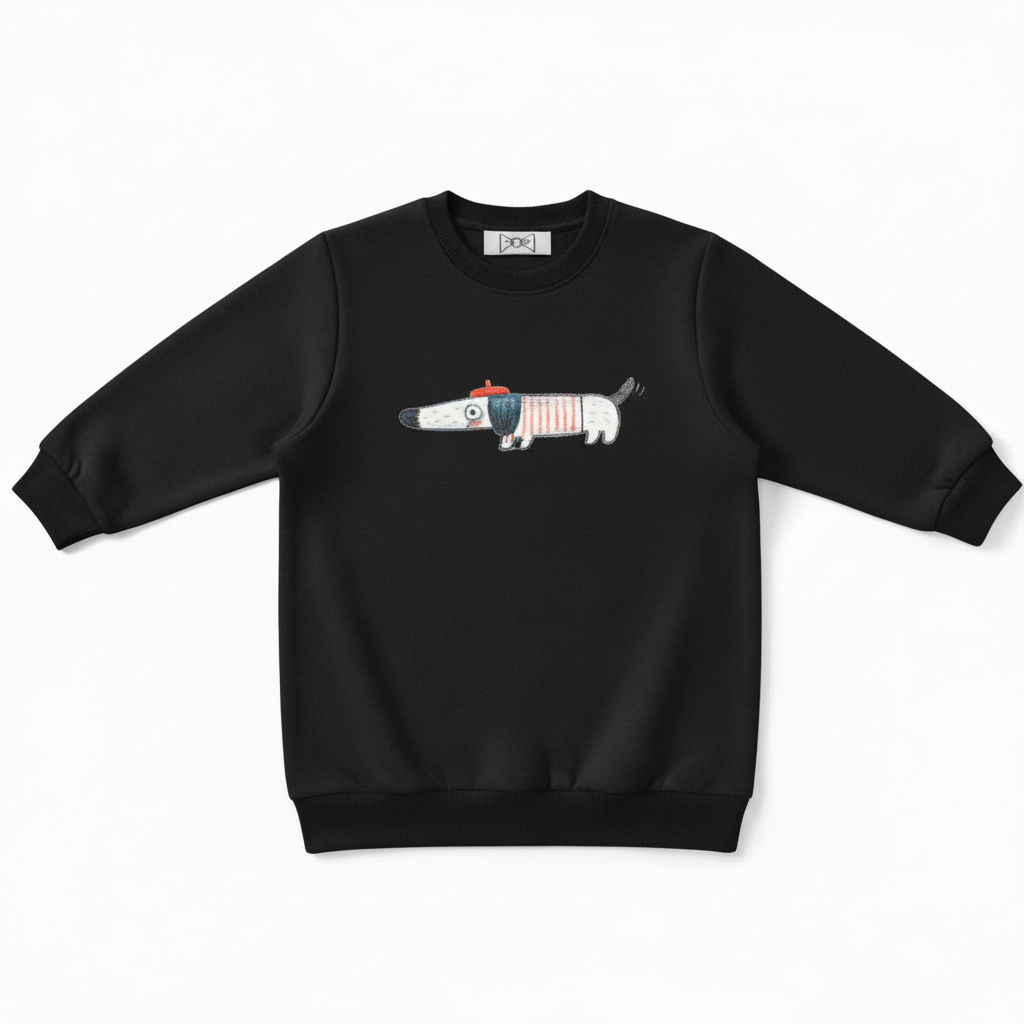 Cute Dachshund in Beret Dog Lover Gift Crewneck C1010