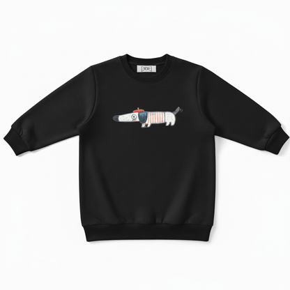 Cute Dachshund in Beret Dog Lover Gift Crewneck C1010