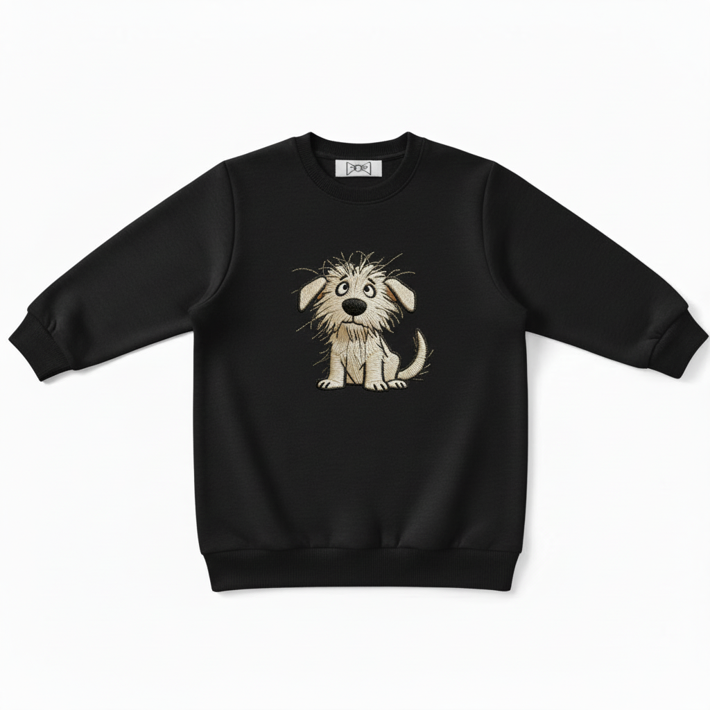Scruffy Puppy Embroidered Dog Lover Crewneck C1007