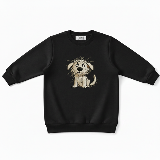 Scruffy Puppy Embroidered Dog Lover Crewneck C1007