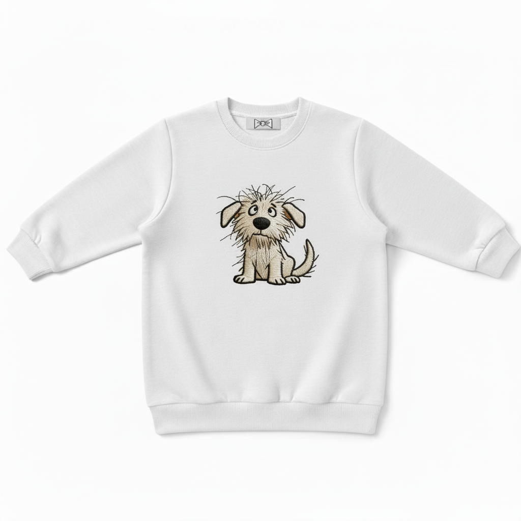 Scruffy Puppy Embroidered Dog Lover Crewneck C1007