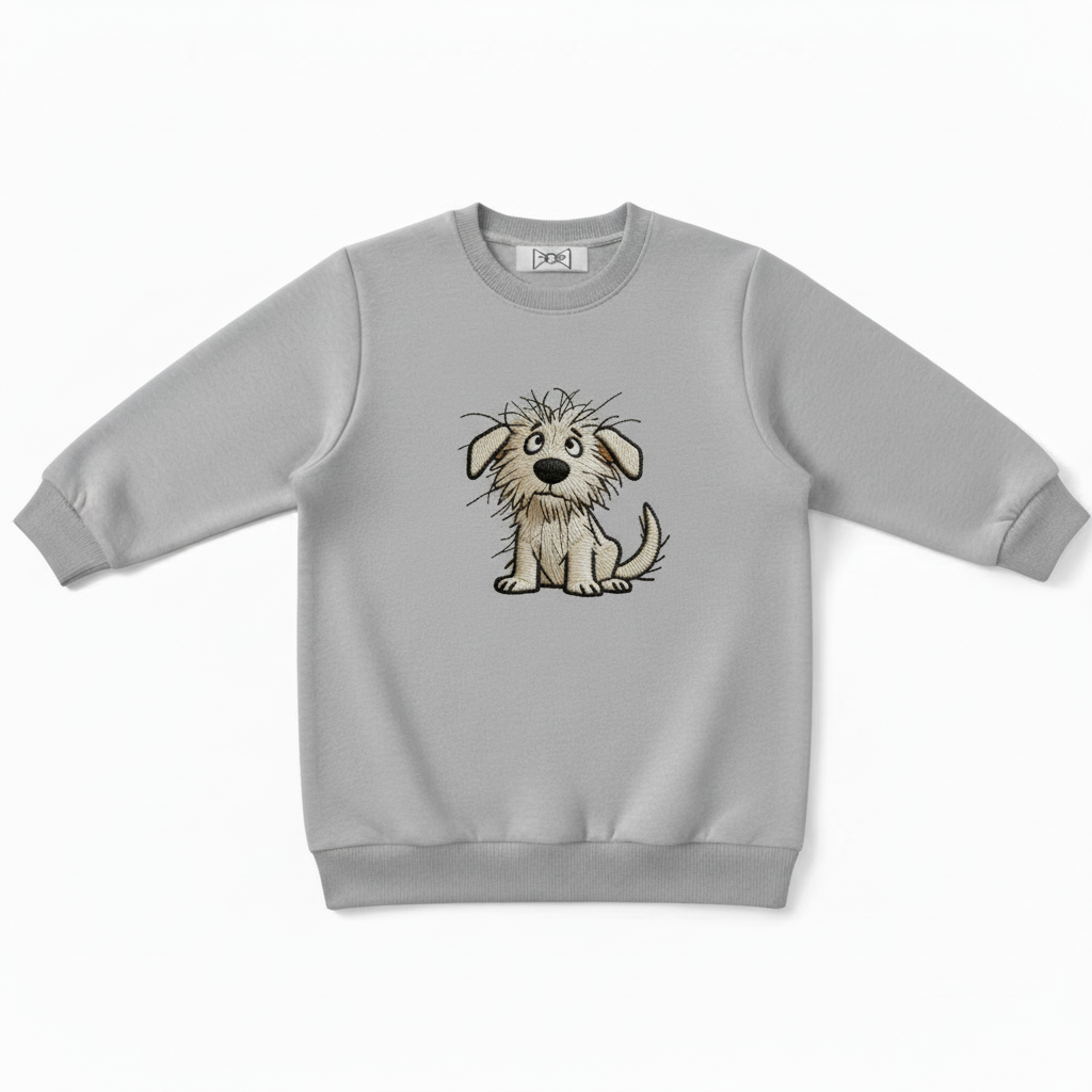 Scruffy Puppy Embroidered Dog Lover Crewneck C1007