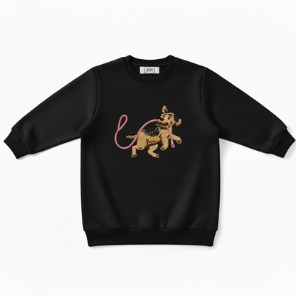 Playful Puppy with Pink Leash Dog Lover Crewneck C1008
