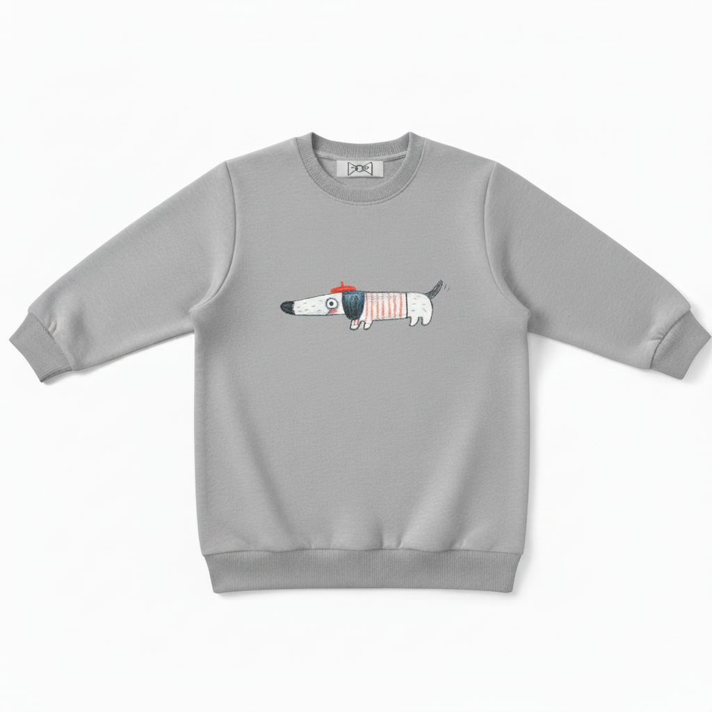 Cute Dachshund in Beret Dog Lover Gift Crewneck C1010