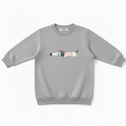 Cute Dachshund in Beret Dog Lover Gift Crewneck C1010