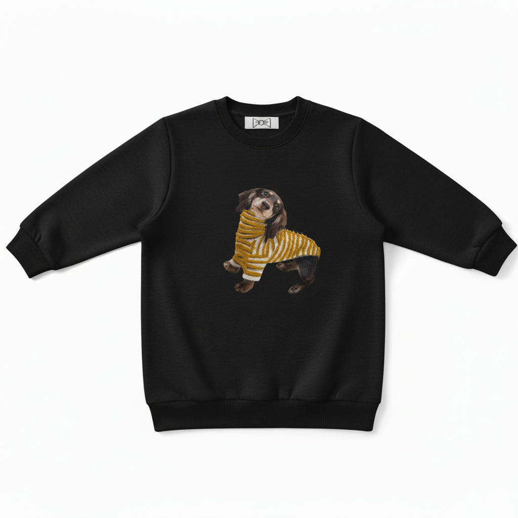 Adorable Wiener Dog Striped Sweater Pet Lover Crewneck C1011